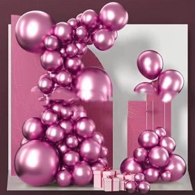 Latex Birthday Arch Balloon Chain Proposal Party Decoration (Option: 60PCS metal red)