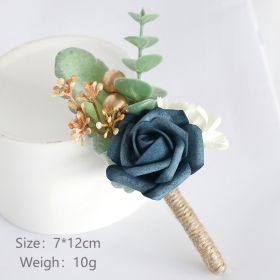 European Style Mori Style Wedding Groom Bride Simulation PE Corsage (Option: Haze Blue)