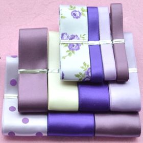 Ribbon Combination Set Ribbon Material Package Handmade Hair Accessories Headdress Accessories (Option: Purple Ribbon-12M)