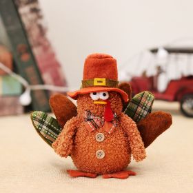 Thanksgiving Scene Decorations Light-emitting Turkey With Tail Doll Ornaments Kindergarten Gifts (Option: Bow Tie Turkey Ornaments)