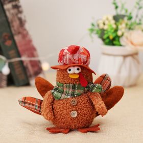 Thanksgiving Scene Decorations Light-emitting Turkey With Tail Doll Ornaments Kindergarten Gifts (Option: Scarf Turkey Ornaments)