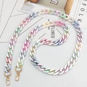 Color Acrylic Chain Mobile Phone Charm Handmade Bag (Option: Pearlescent Rainbow Color-21 Ã— 29mm)