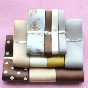 Ribbon Combination Set Ribbon Material Package Handmade Hair Accessories Headdress Accessories (Option: Coffee Ribbon-12M)