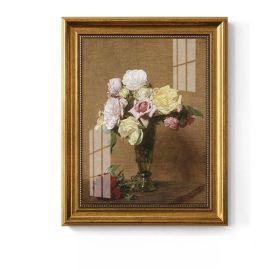 Light Luxury Decoration Painting European American Classical Oil Painting (Option: F Type-25 30cm Gold Frame Glass)