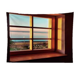 False Window Window Scenery Background Cloth (Option: Sunset dusk-70x100cm)