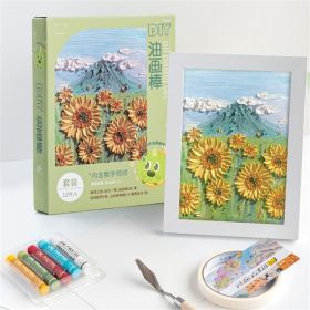 Drawing Paper Scraper Tool Set Special Picture Frame Hand Diy (Option: Sunflower Garden 12pieces set)