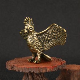 Parrot Brass Ornaments Bronze Statue Childlike Tea Ornaments (Option: Copper Ornaments)