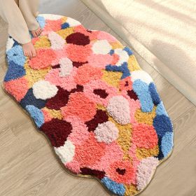 Carpet Bedroom Thickened Soft Machine Washable Household (Option: Pink Blue Moss-60x90cm)