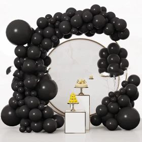 Latex Birthday Arch Balloon Chain Proposal Party Decoration (Option: 86PCS regular black)