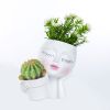 Resin Flower Pot Vase Artistic Sculpture Head Planter Flower Pot