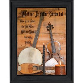 "Music" By Billy Jacobs; Printed Wall Art; Ready To Hang Framed Poster; Black Frame (Color: as Pic)