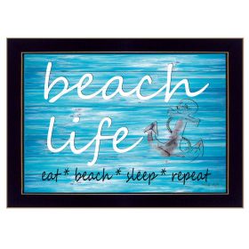 "Beach Life" By Cindy Jacobs; Printed Wall Art; Ready To Hang Framed Poster; Black Frame (Color: as Pic)