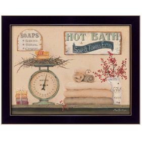 "Hot Bath" By Pam Britton; Printed Wall Art; Ready To Hang Framed Poster; Black Frame (Color: as Pic)