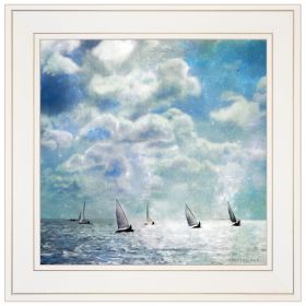 "Sailing White Waters" by Bluebird Barn Group; Ready to Hang Framed Print; White Frame (Color: as Pic)