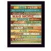 "Dog Rules" By Marla Rae; Printed Wall Art; Ready To Hang Framed Poster; Black Frame