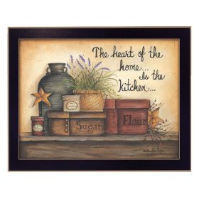 "Heart of the Home" By Mary June; Printed Wall Art; Ready To Hang Framed Poster; Black Frame (Color: as Pic)