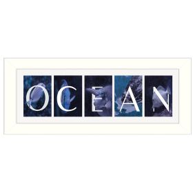 "Ocean" By Robin-Lee Vieira; Printed Wall Art; Ready To Hang Framed Poster; White Frame (Color: as Pic)