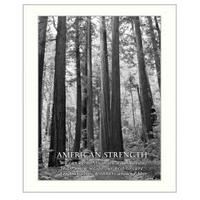 "American Strength" By Trendy Decor4U; Printed Wall Art; Ready To Hang Framed Poster; White Frame (Color: as Pic)