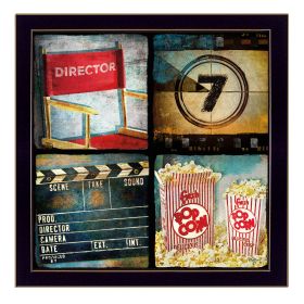 "At The Movies" By Mollie B.; Printed Wall Art; Ready To Hang Framed Poster; Black Frame (Color: as Pic)