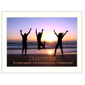 "Teamwork" By Trendy Decor4U; Printed Wall Art; Ready To Hang Framed Poster; White Frame (Color: as Pic)