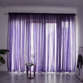 Simple And Modern Balcony Solid Color Gauze Curtain (Option: Grape purple-2.5x2.7Hook)