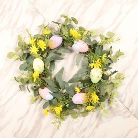 Easter Wreath Small Leaf Eucalyptus Simulation Flower Egg (Option: Picture color)