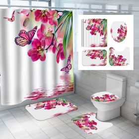 Digital Printing Polyester Shower Curtain Bathroom Pansy Reflection (Option: Cx304-120x180)