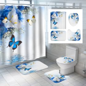 Digital Printing Polyester Shower Curtain Bathroom Pansy Reflection (Option: Cx855-120x180)