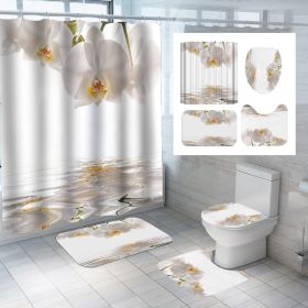 Digital Printing Polyester Shower Curtain Bathroom Pansy Reflection (Option: Cx852-120x180)