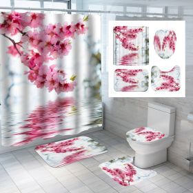 Digital Printing Polyester Shower Curtain Bathroom Pansy Reflection (Option: Cx856-120x180)