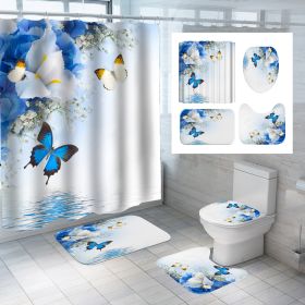 Digital Printing Polyester Shower Curtain Bathroom Pansy Reflection (Option: Cx855-180x200)